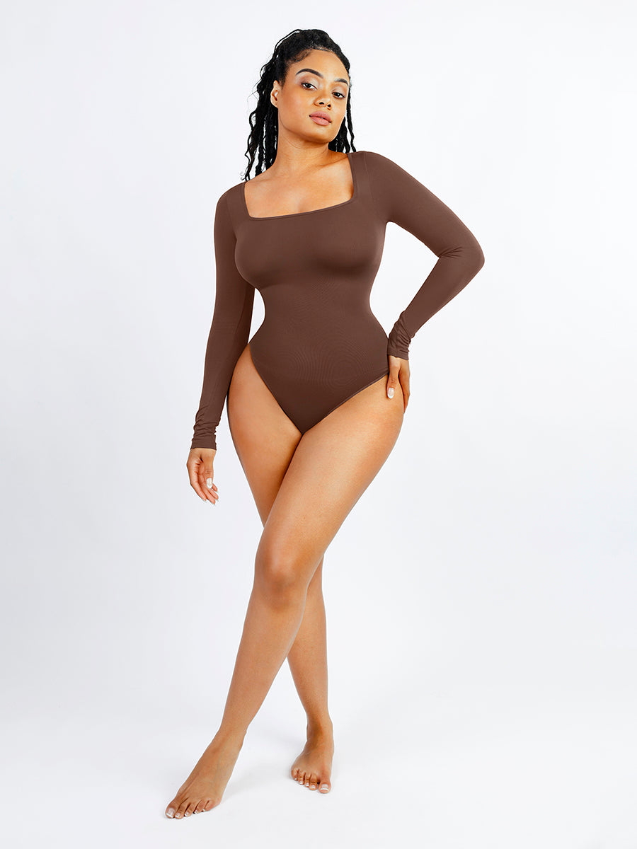 Long Sleeve Square Neck Bodysuit