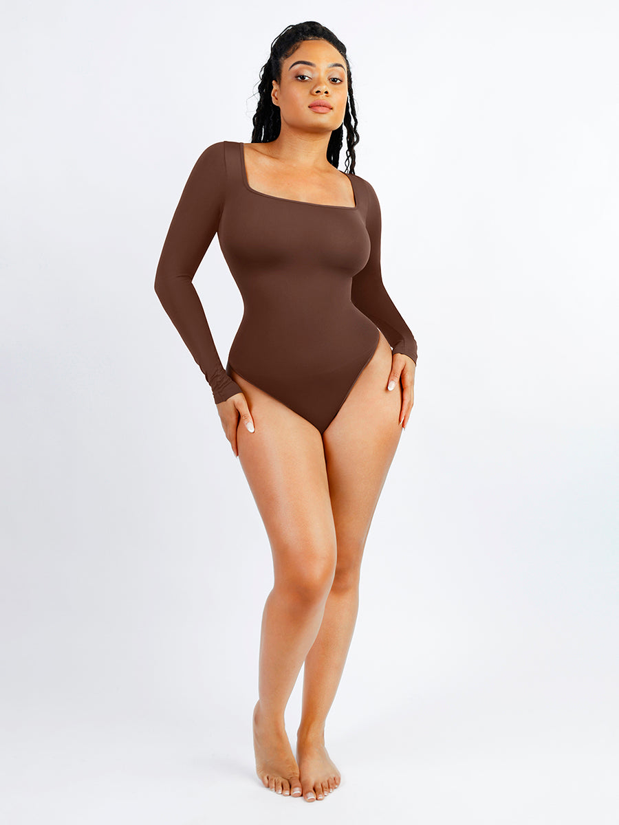 Long Sleeve Square Neck Bodysuit