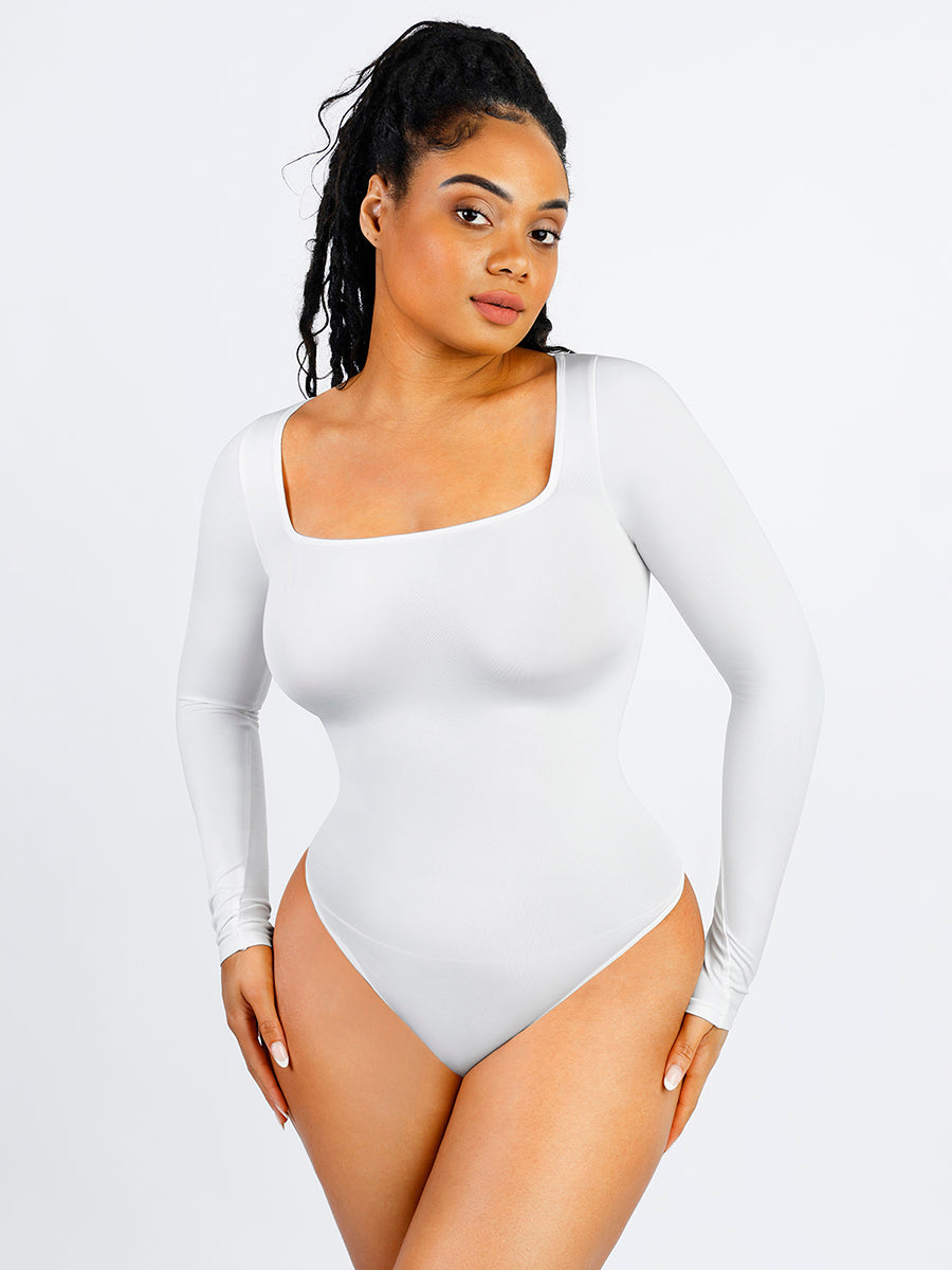 Long Sleeve Square Neck Bodysuit