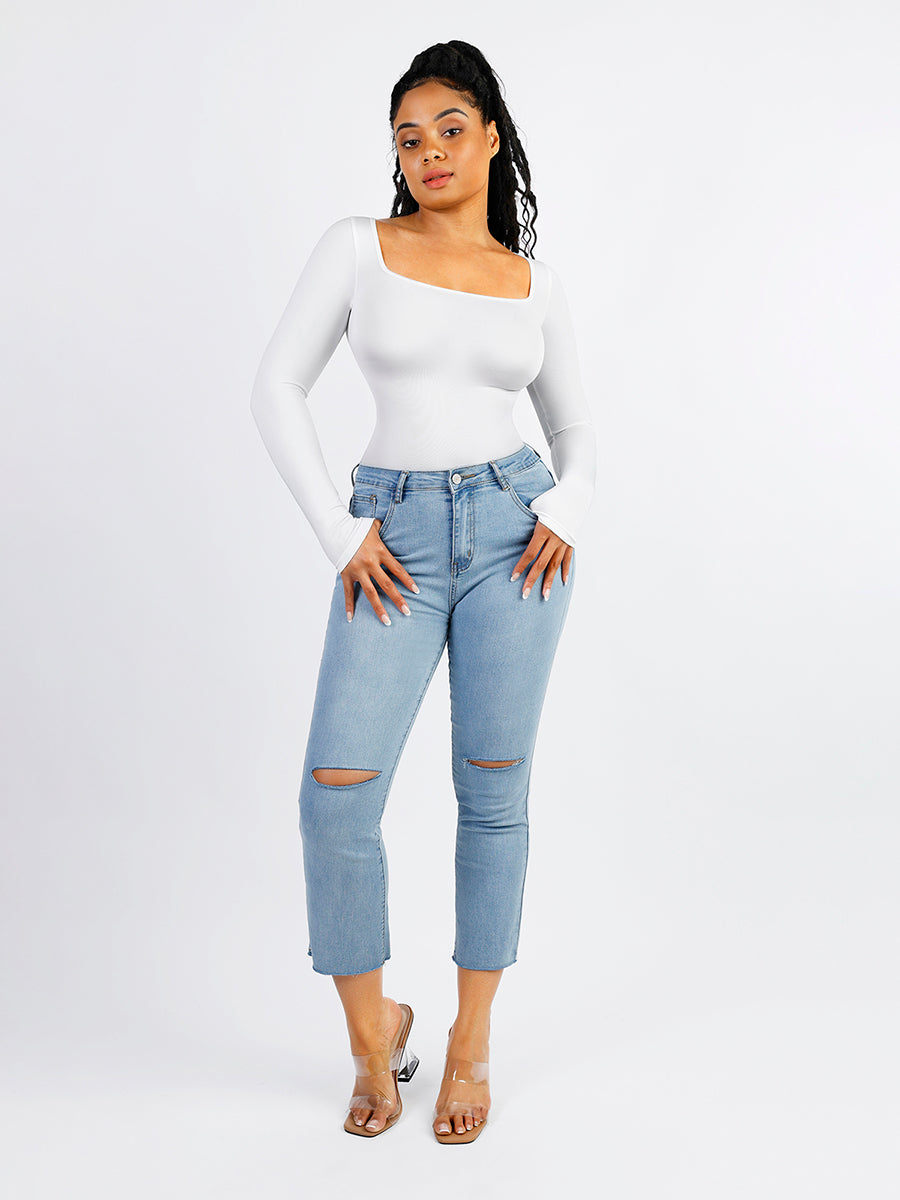 Long Sleeve Square Neck Bodysuit