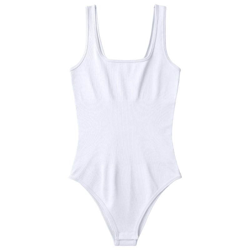 Square Neck Ribbed Bodysuit